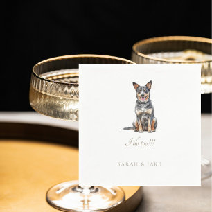 Custom Australian Cattle Dog Pet Wedding Napkins