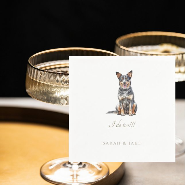 Custom Australian Cattle Dog Pet Wedding Napkins (Creator Uploaded)