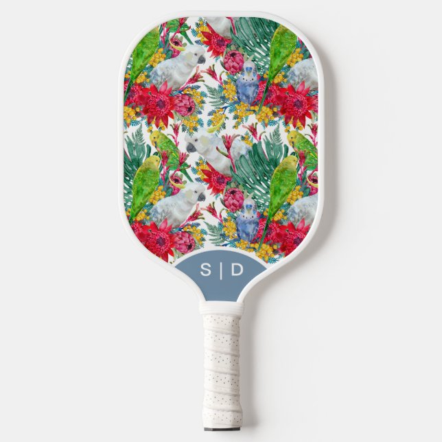 Custom Australian Parrots Pickleball Paddle (Front)