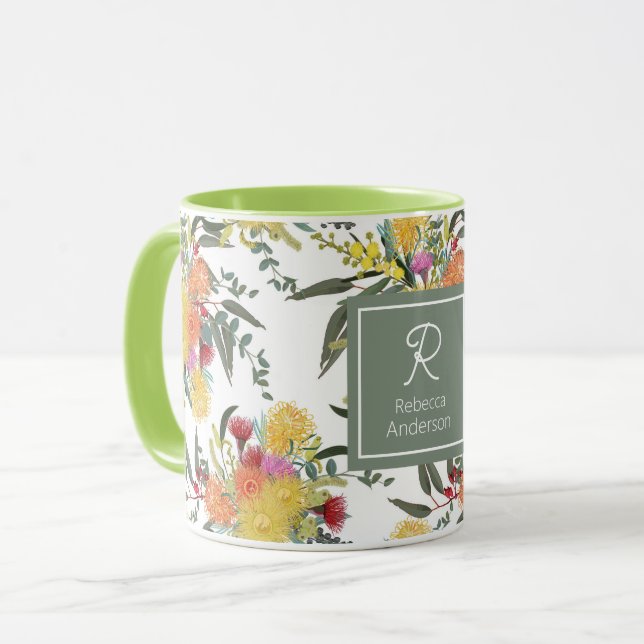 Custom Australian Summer Bush Blooms  Mug (Front Left)