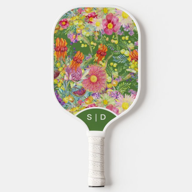 Custom Australian Wildflowers Pickleball Paddle (Front)