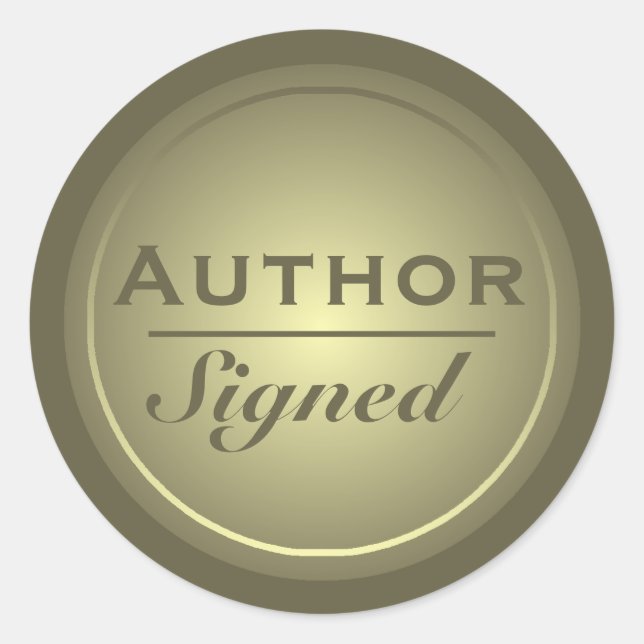 Custom Author Signed Classic Round Sticker (Front)