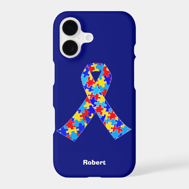Custom Autism Awareness Ribbon Blue (Back)