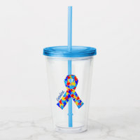 Custom Autism Awareness Ribbon Blue Puzzle Piece