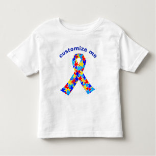 Custom Autism Awareness Ribbon Puzzle Piece Toddler T-Shirt