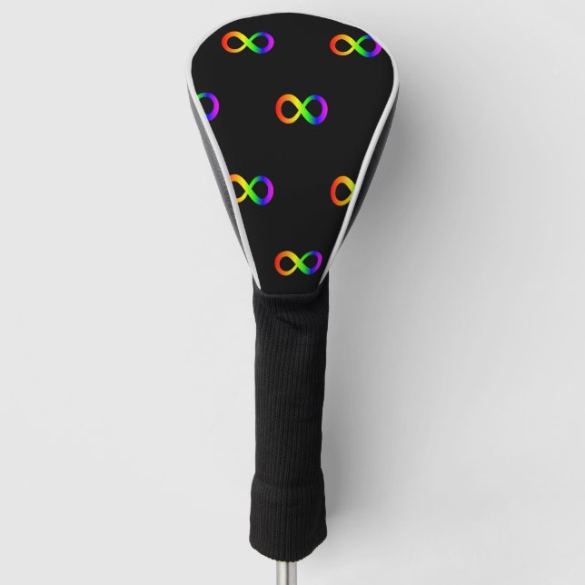 Custom Autism Infinity Rainbow Symbol ID ALERT Golf Head Cover (Front)