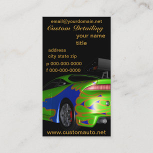 Custom Auto Detailing Business Cards