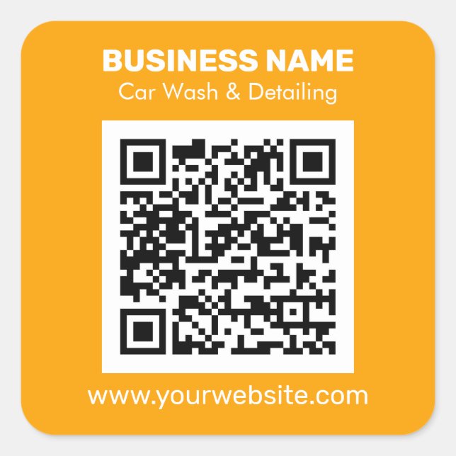 Custom Auto Detailing & Car Wash business Square Sticker (Front)