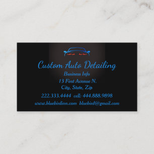 Custom Auto Vehicle Detailer Car Wash Business Car Card