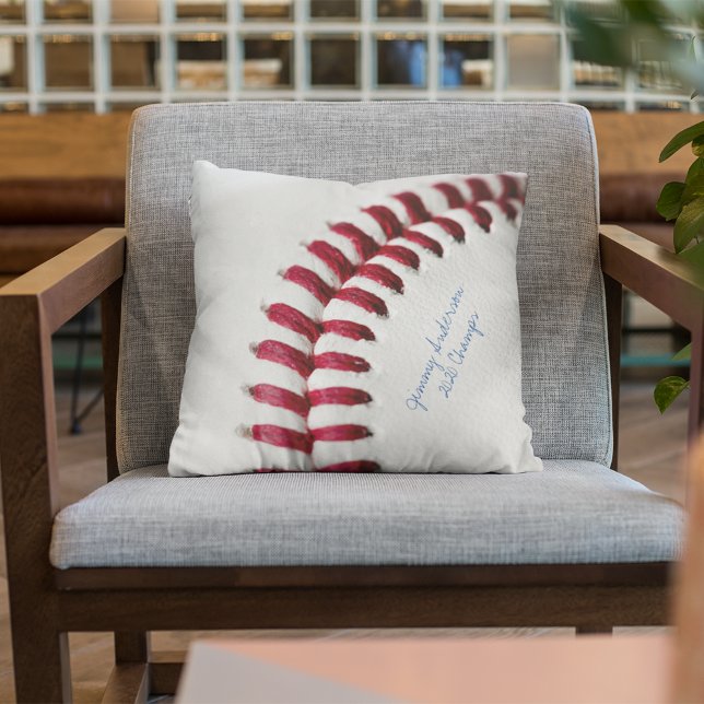 Custom Autographed Close-up Baseball Photo Cushion (Creator Uploaded)