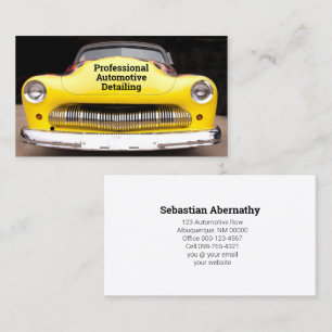 Custom Automotive Occupation Yellow Automobile Business Card
