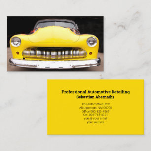 Custom Automotive Occupation Yellow Automobile Business Card