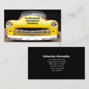 Custom Automotive Occupation Yellow Automobile  Business Card