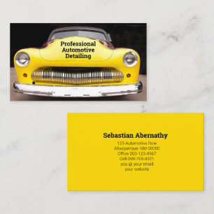 Custom Automotive Occupation Yellow Automobile Business Card