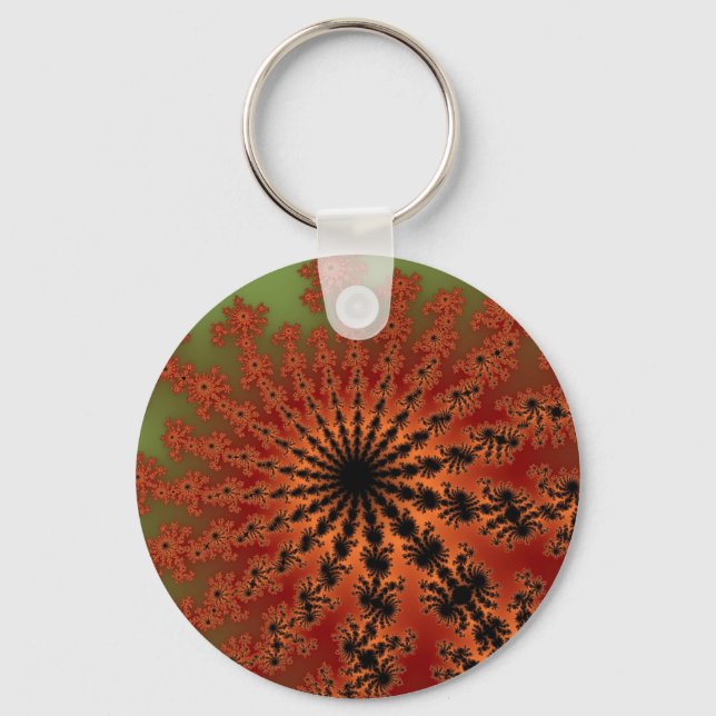 Custom Autumn Fractal Burst Keychain (Front)