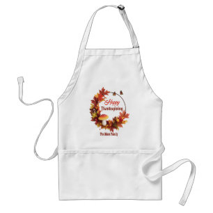 Custom Autumn Leave Happy Thanksgiving Apron