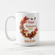 Custom Autumn Leave Happy Thanksgiving