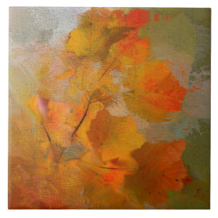Custom Autumn Leaves Ceramic Tile
