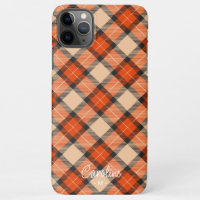 Custom Autumn Pumpkin Orange Brown Tartan Pattern
