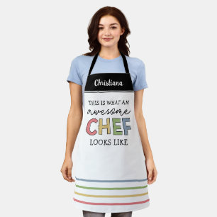 Custom Awesome Chef Gifts   Best Chef Ever Funny Apron