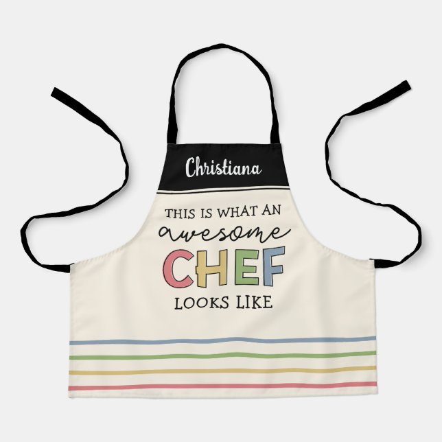 Custom Awesome Chef Gifts | Best Chef Ever Funny Apron (Front)