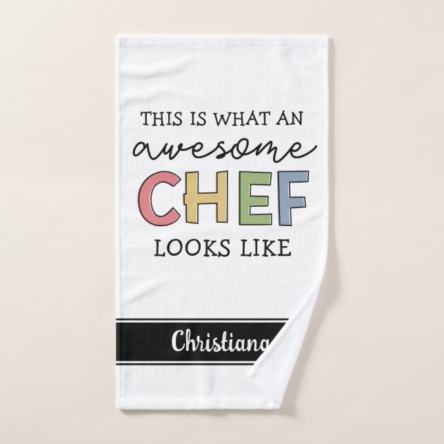 Custom Awesome Chef Gifts | Best Chef Ever Funny Hand Towel (Hand Towel)