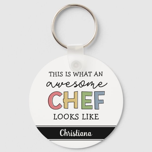 Custom Awesome Chef Gifts | Best Chef Ever Funny  Key Ring (Front)