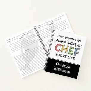 Custom Awesome Chef Gifts   Best Chef Ever Funny  Notebook
