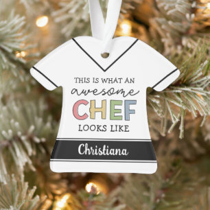 Custom Awesome Chef Gifts   Best Chef Ever Funny Ornament