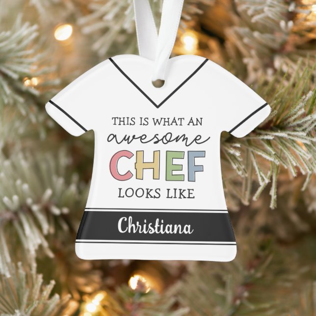 Custom Awesome Chef Gifts | Best Chef Ever Funny Ornament (Tree)
