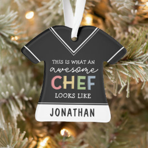 Custom Awesome Chef Gifts   Best Chef Ever Funny Ornament
