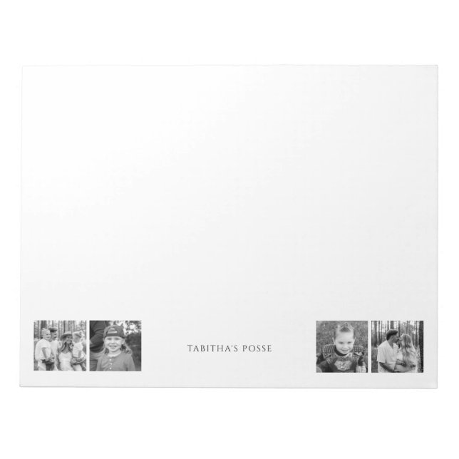 Custom B/W Photo Collage "Name's Posse" Cute Notepad (Front)
