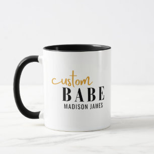 Custom Babe Funny Saying Personalised Name Mug