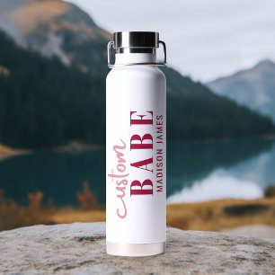 Custom Babe Funny Saying Personalised Name Water Bottle