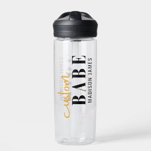 Custom Babe Funny Saying Personalised Name Water Bottle