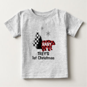 Custom Baby Bear 1st Christmas T-Shirt