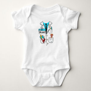 Custom Baby Biologist Name Tag Science Lab Coat Bodysuit