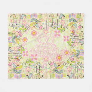Custom Baby Bird Garden Fleece Blanket