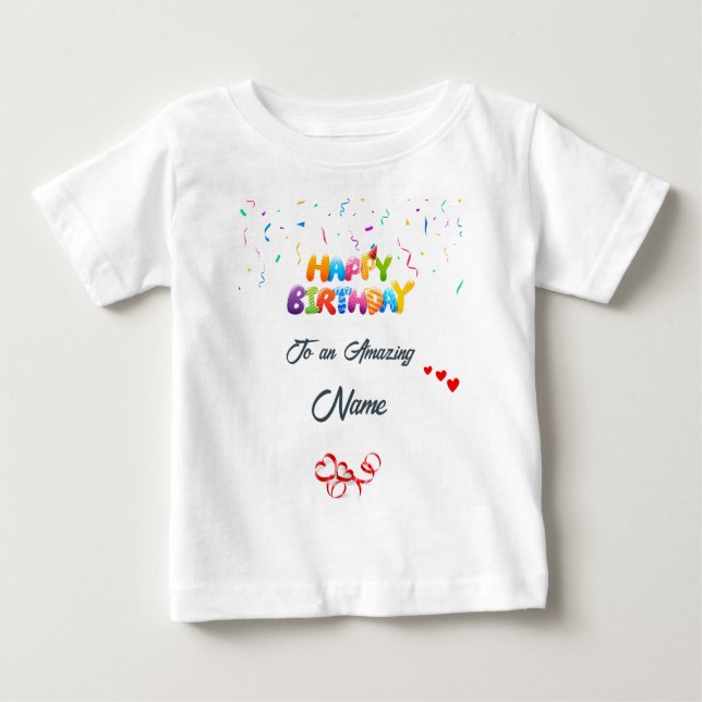 Custom Baby Birthday Gift T-Shirt – Soft & Comfy (Front)