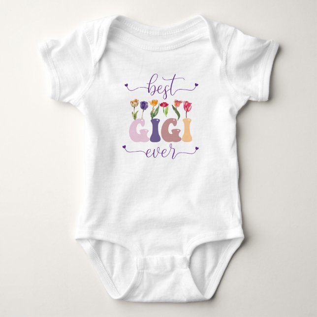Custom baby bodysuit, Best grandma ever, mother Bodysuit (Front)