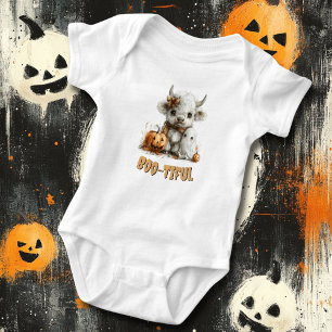 Custom Baby Bodysuit Highland Cow Ghost Pumpkin