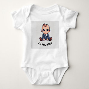 Custom Baby Bodysuit–"I'm the Boss"  Photo & Text Baby Bodysuit