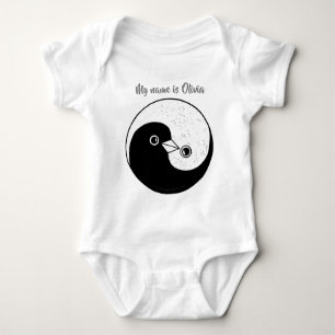 Custom Baby bodysuit Yin Yang design with doves