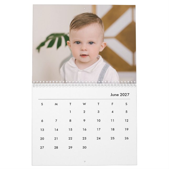 Custom Baby Boy & Family 14 Photo Calendar 2026 (Jun 2027)