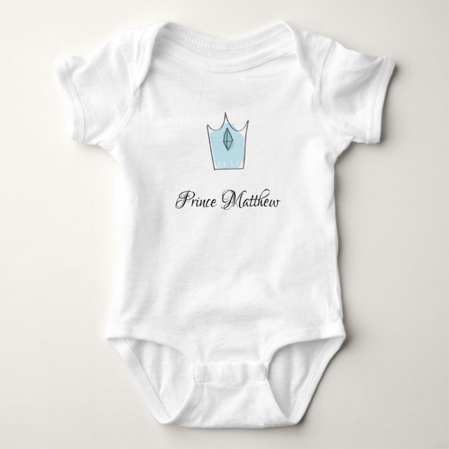 Custom Baby Boy Gift, Prince,  Baby Body Baby Bodysuit (Front)