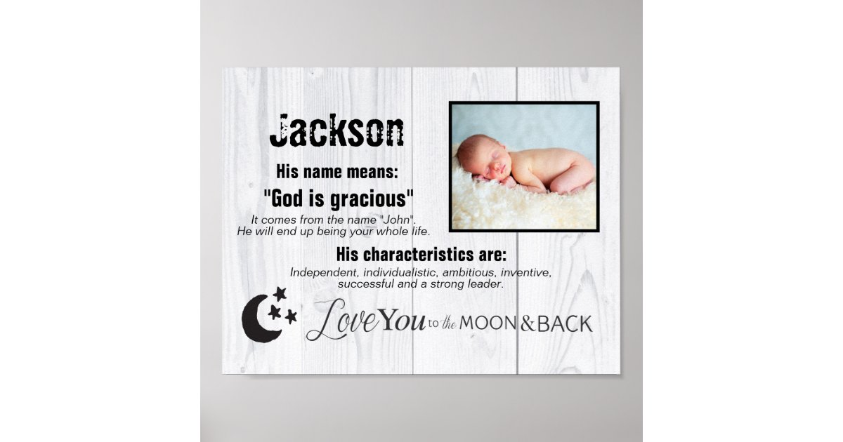 Custom Baby Boy Name Photo Love You To Moon Poster Zazzle Com Au