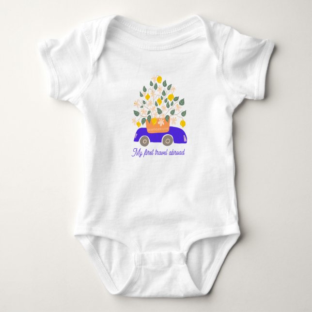 Custom Baby Boy´s First Travel Bodysuit (Front)