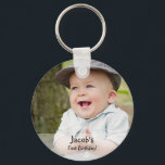 Custom Baby boy's first birthday photo name favour Key Ring<br><div class="desc">Introducing our Custom Baby Boy's First Birthday Photo Name Favour Keychain – a personalised keepsake that captures the essence of your little one's milestone celebration. This keychain is a delightful blend of sentimental charm and functionality. Celebrate your baby boy's first year with a touch of nostalgia by incorporating a cherished...</div>