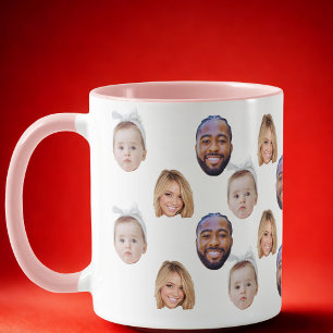 Custom Baby Dad Mum Face Mug Baby 3 Photos
