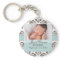 Custom Baby Damask Photo Keychain Blue and Brown